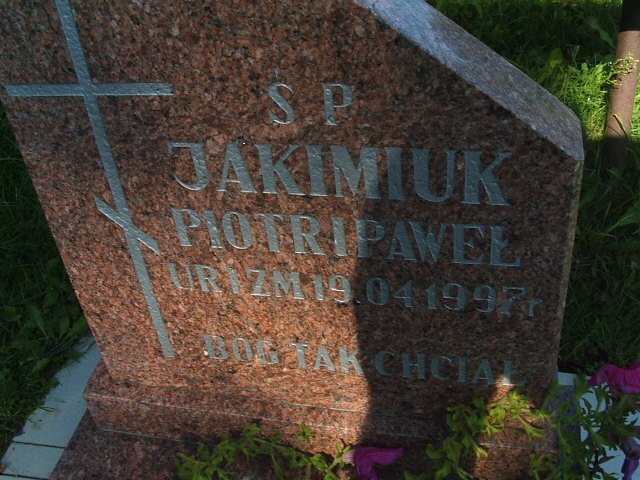 Paweł Jakimiuk 1997 Bielsk Podlaski - Grobonet - Wyszukiwarka osób pochowanych